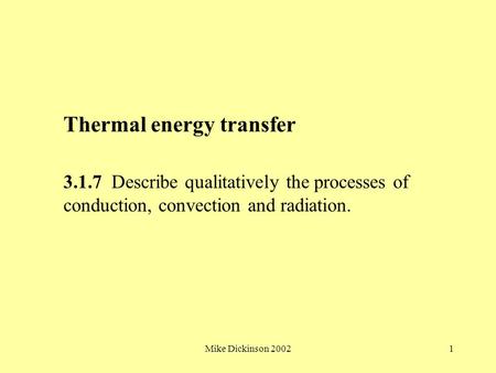 Thermal energy transfer