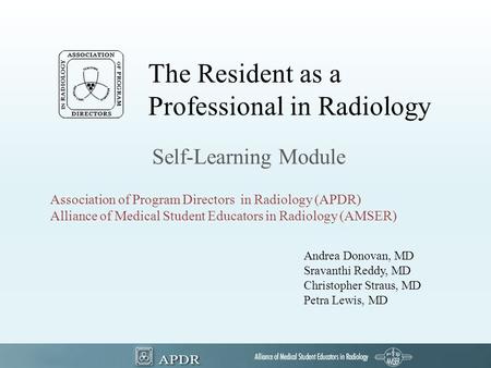 The Resident as a Professional in Radiology