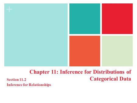 + Chapter 11: Inference for Distributions of Categorical Data Section 11.2 Inference for Relationships.