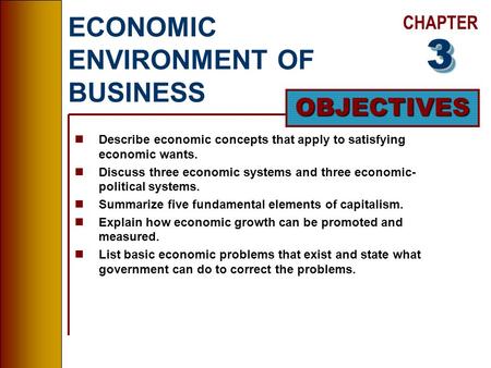 ECONOMIC ENVIRONMENT OF BUSINESS