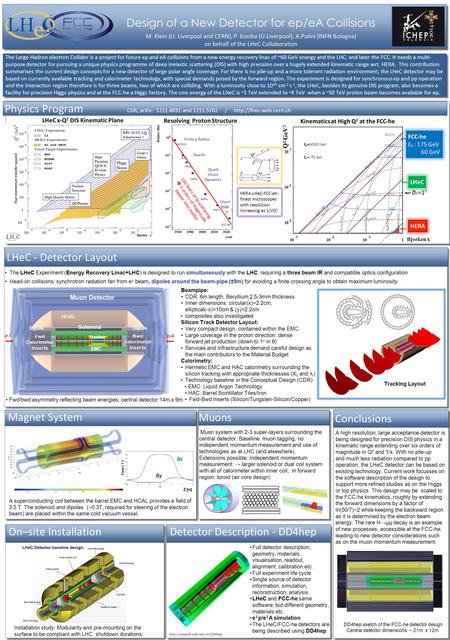 LHeC - Detector Layout Tracker HCAL Solenoid Dipole Muon Detector Fwd Calorimeter Inserts Bwd Calorimeter Inserts p/A e∓e∓ EMC Dipole The Large Hadron.