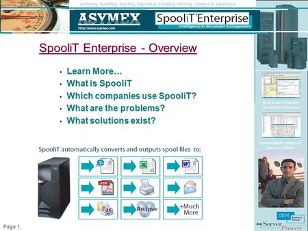Learn More… Learn More… What is SpooliT What is SpooliT Which companies use SpooliT? Which companies use SpooliT? What are the problems? What are the problems?