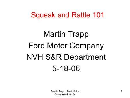 Martin Trapp, Ford Motor Company,