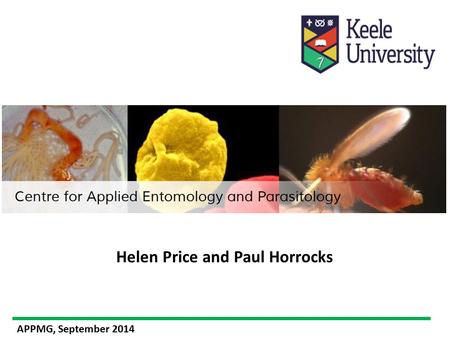 Helen Price and Paul Horrocks APPMG, September 2014.