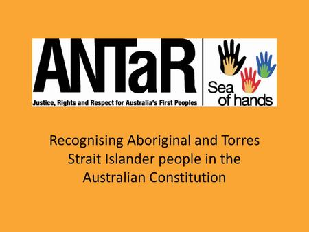 Recognising Aboriginal and Torres Strait Islander people in the Australian Constitution.
