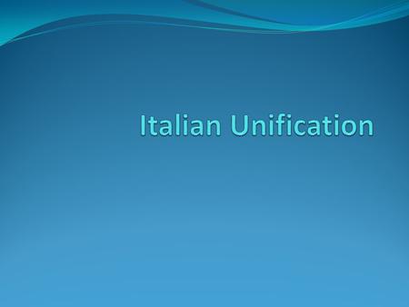 The Italian Unification or Italian Risorgimento is known as the chain of political and military events that produced a united Italian peninsula under.