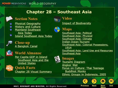 Chapter 28 – Southeast Asia