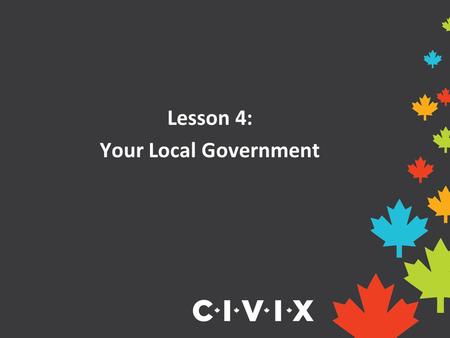 Lesson 4: Your Local Government