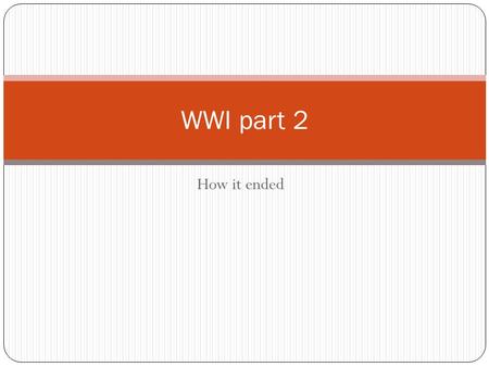 How it ended WWI part 2. America joins the fray America became involved in WWI after: Unrestricted Submarine Warfare Sinking of the Lusitania in 1915.