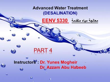 Advanced Water Treatment (DESALINATION)
