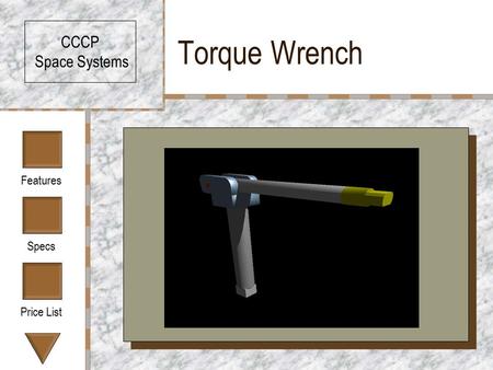 Features Specs Price List Torque Wrench CCCP Space Systems CCCP Model 757XS.