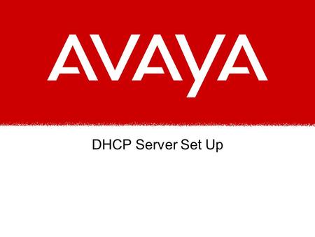 DHCP Server Set Up.