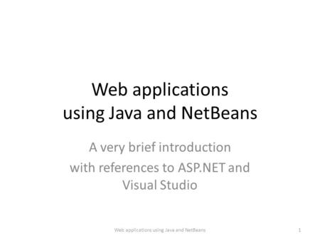 Web applications using Java and NetBeans