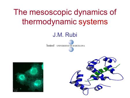 The mesoscopic dynamics of thermodynamic systems J.M. Rubi.