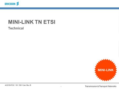 MINI-LINK TN ETSI Technical
