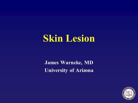 Skin Lesion James Warneke, MD University of Arizona.