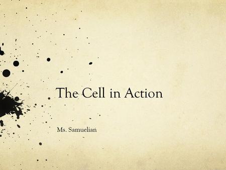 The Cell in Action Ms. Samuelian.