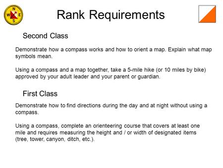 Rank Requirements Second Class First Class