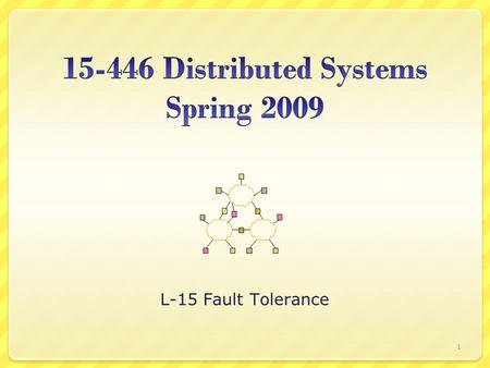 L-15 Fault Tolerance 1. Fault Tolerance Terminology & Background Byzantine Fault Tolerance Issues in client/server Reliable group communication 2.