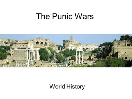 The Punic Wars World History.