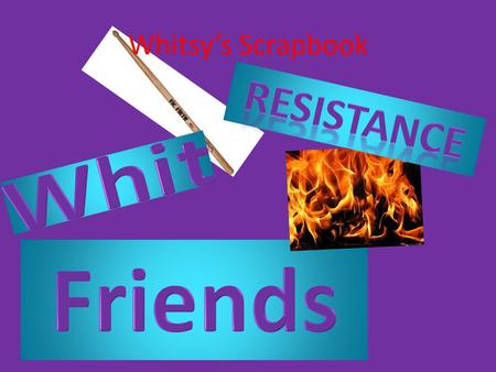 Whitsy’s Scrapbook. Whit is Whitsy's brother and he is a wizard. He is always there for Whitsy's and he always gets them out of trouble. The Resistance.