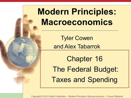 Slide 1 of 54 Modern Principles: Macroeconomics Tyler Cowen and Alex Tabarrok Copyright © 2010 Worth Publishers Modern Principles: Macroeconomics Cowen/Tabarrok.