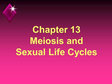 Chapter 13 Meiosis and Sexual Life Cycles. Question? u Does Like really beget Like? u The offspring will “resemble” the parents, but they may not be “exactly”
