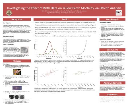 Investigating the Effect of Birth Date on Yellow Perch Mortality via Otolith Analysis Nate Gelinas, Nick Hirsch, Brian Stampfl, Phil Rynish, and Dr. David.