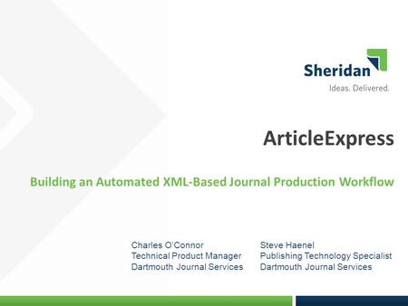 Building an Automated XML-Based Journal Production Workflow