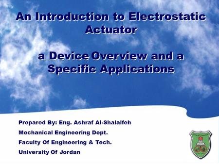 An Introduction to Electrostatic Actuator