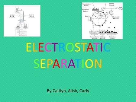 ELECTROSTATIC SEPARATION By Caitlyn, Alish, Carly