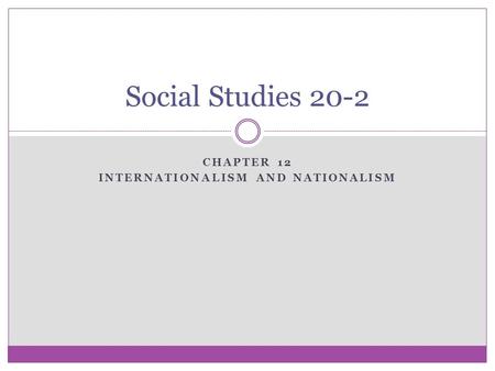 Chapter 12 Internationalism and Nationalism
