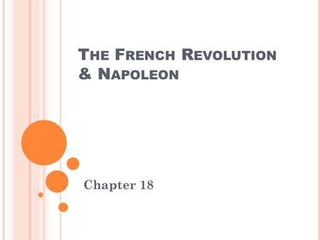 T HE F RENCH R EVOLUTION & N APOLEON Chapter 18. T HE F RENCH REVOLUTION BEGINS During this same time, American Revolution New America was formed Two.