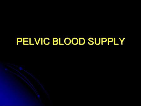 PELVIC BLOOD SUPPLY.