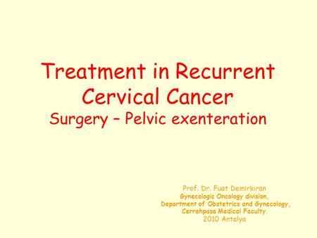 Treatment in Recurrent Cervical Cancer