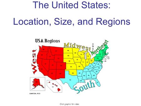 The United States: Location, Size, and Regions Click graphic for video.