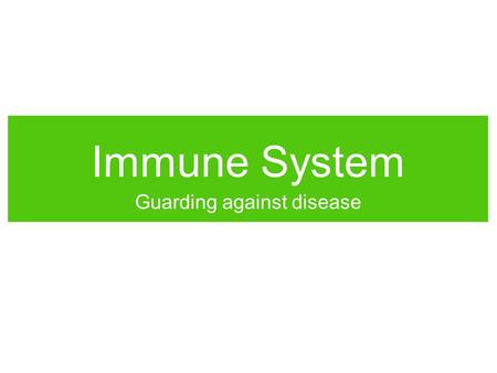 Immune System Guarding against disease. The not-so-common cold A “cold” is an infection of the mucus membranes of the respiratory tract by a rhinovirus.