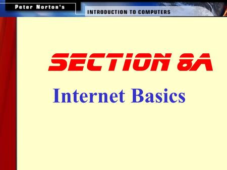 Section 8a Internet Basics.