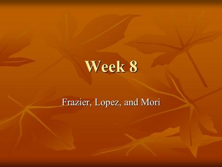 Week 8 Frazier, Lopez, and Mori. Frazier - Language In the middle of the essay, Frazier turns to a consideration of the word “margin” and “marginal.”