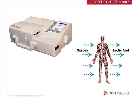 © 2009 OPTI Medical Systems, Inc. All rights reserved. OPTI CCA-TS-lactate OPTI CCA-TS-lactate.