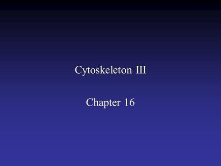 Cytoskeleton III Chapter 16. Actin binds to many different proteins.