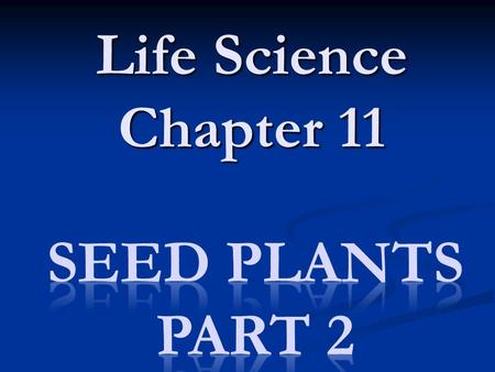 Life Science Chapter 11 Seed Plants Part 2.