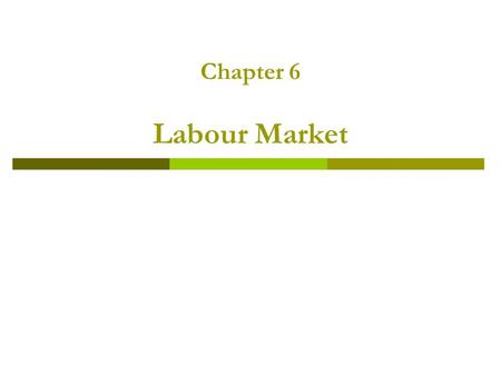 Chapter 6 Labour Market. Outline.  The perfectly competitive model of the labour market  Imperfect competition on the labour market  Further topics.