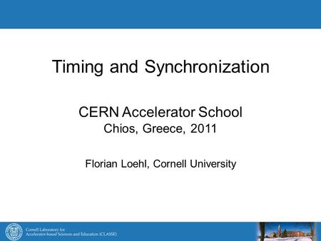 Timing and Synchronization