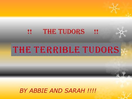 !! THE TUDORS !! BY ABBIE AND SARAH !!!! TUDOR SCHOOL They thought the girls had to learn how to sew,cook and run a house.