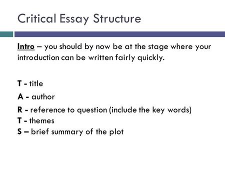 Critical Essay Structure