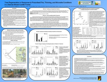 Tree Regeneration in Response to Prescribed Fire, Thinning, and Microsite Conditions in a Sierran Mixed Conifer Forest Harold Zald (541-750-7299,