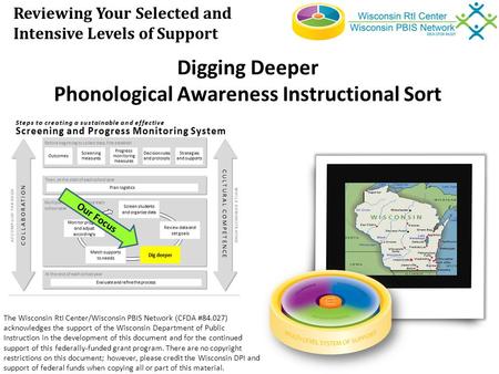 Digging Deeper Phonological Awareness Instructional Sort Our Focus The Wisconsin RtI Center/Wisconsin PBIS Network (CFDA #84.027) acknowledges the support.