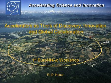 Accelerators as Tools of Discovery, Innovation and Global Collaboration 1 st EuroNNAc Workshop R.-D. Heuer Accelerating Science and Innovation Accelerating.
