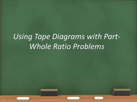 Using Tape Diagrams with Part-Whole Ratio Problems